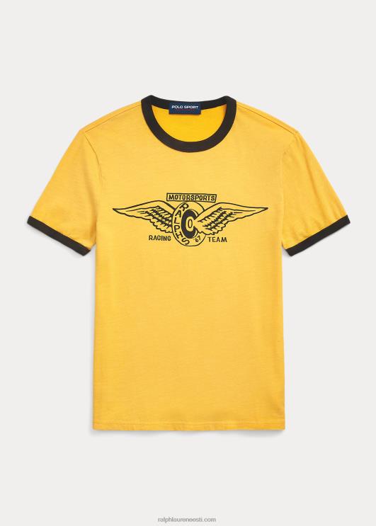 Ralph Lauren unisex kohandatud slim fit jersey graafiline T-särk PR0V904 kollane torm