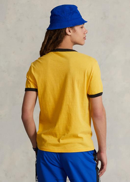 Ralph Lauren unisex kohandatud slim fit jersey graafiline T-särk PR0V904 kollane torm