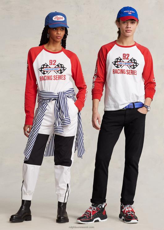 Ralph Lauren unisex kohandatud slim fit polo sport T-särk PR0V652 rl 2000 punane multi