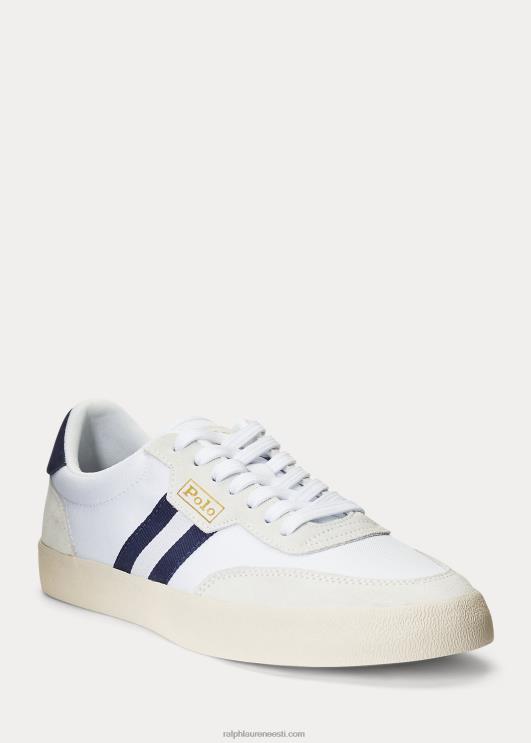 Ralph Lauren unisex õue seemisnahast & oxfordi unisex tossud PR0V1978 valge/newporti merevägi