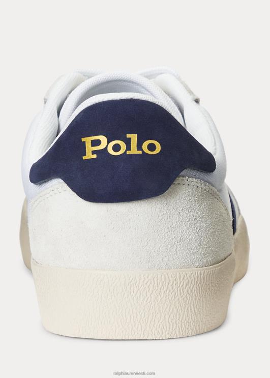 Ralph Lauren unisex õue seemisnahast & oxfordi unisex tossud PR0V1978 valge/newporti merevägi